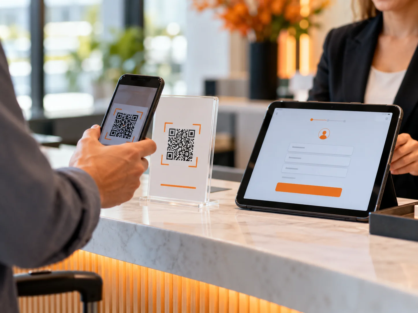 Digital registration with a phone and QR scan