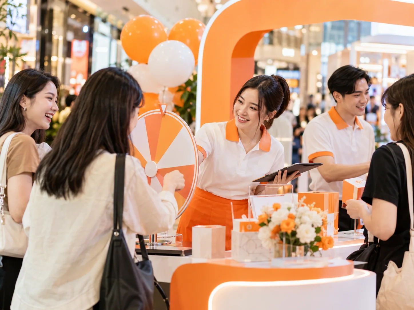 Customers participating in a promotion